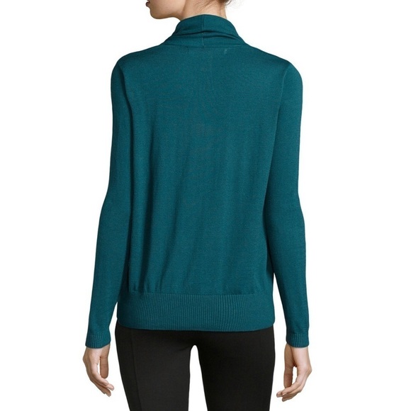 💕MAX STUDIO💕 Green Wrap Front Sweater Top - Picture 2 of 8